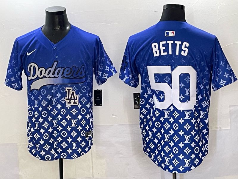 Men Los Angeles Dodgers #50 Betts Blue Nike 2025 MLB jersey 09->los angeles dodgers->MLB Jersey